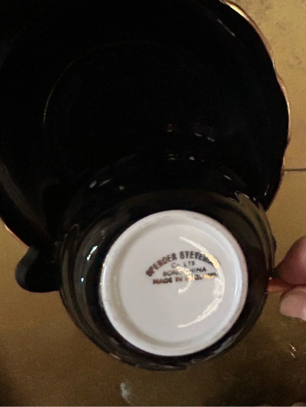 Gold and Black Teacup Set - Elegant  Spencer Stevenson England